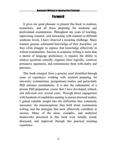 The Forward page of the book, page 12