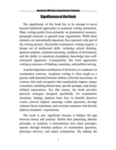 Significance of the book, page 7